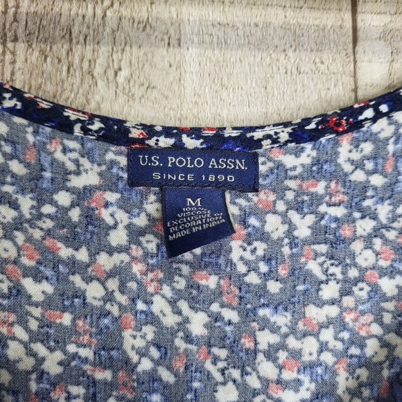 U.S Polo Assn Shorts Romper One Piece. Size Medium. Blue, Red & White. - Picture 5 of 13